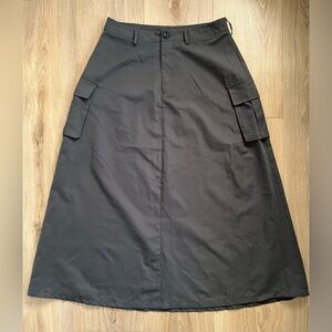 Grey Cargo Maxi Skirt EUC